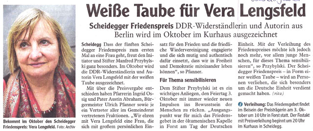 Preisträger Vera Lengsfeld